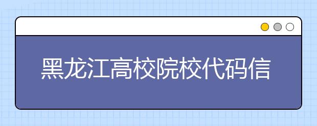 黑龍江高校院校代碼信息匯總整理，為您高考志愿保駕護航